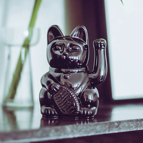 Donkey - Lucky Cat Egypt Shiny Black Metallic 10x15cm in cadeau doos