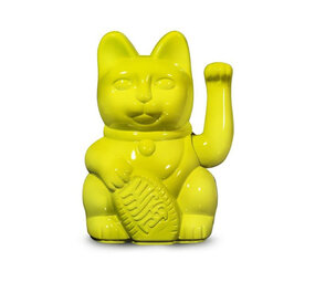 Donkey - Lucky Cat Shiny Yellow 10x15cm in cadeau doos Donkey - Lucky Cat Shiny Yellow 10x15cm in cadeau doos