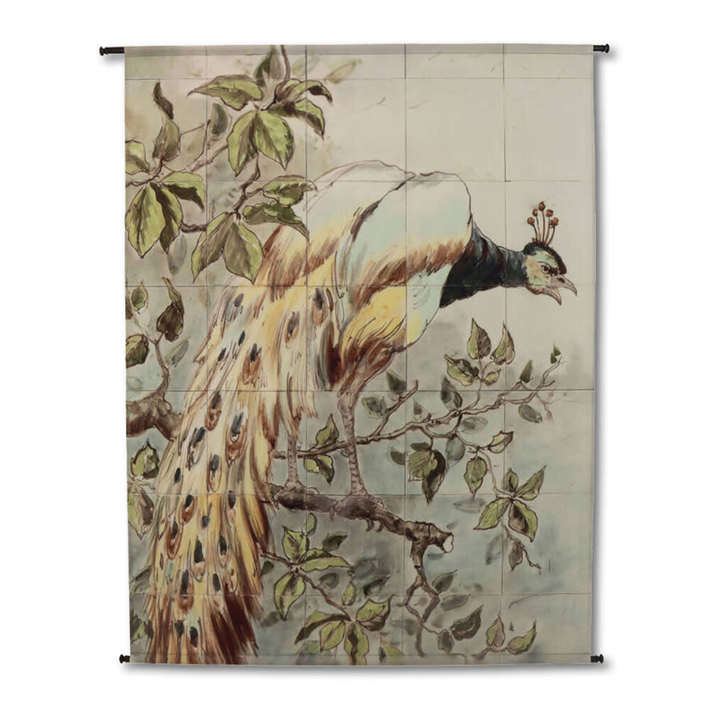 Melting Pot - Wand Doek Pauw Tegels Multicolor Velours 140x170cm