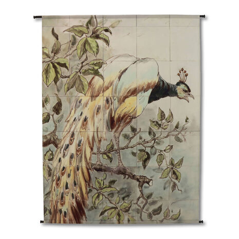 Melting Pot - Wand Doek Pauw Tegels Multicolor Velours 140x170cm