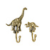 Wandhaken Dean Dinosaurus Messing set van 2