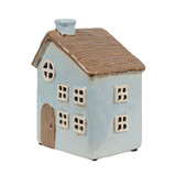 Melting Pot - Waxinelichthouder Huisje Blauw-Bruin Keramiek 12x9x15cm Melting Pot - Waxinelichthouder Huisje Blauw-Bruin Keramiek 12x9x15cm