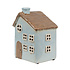 Waxinelichthouder Huisje Blauw-Bruin Keramiek 12x9x15cm Waxinelichthouder Huisje Blauw-Bruin Keramiek 12x9x15cm