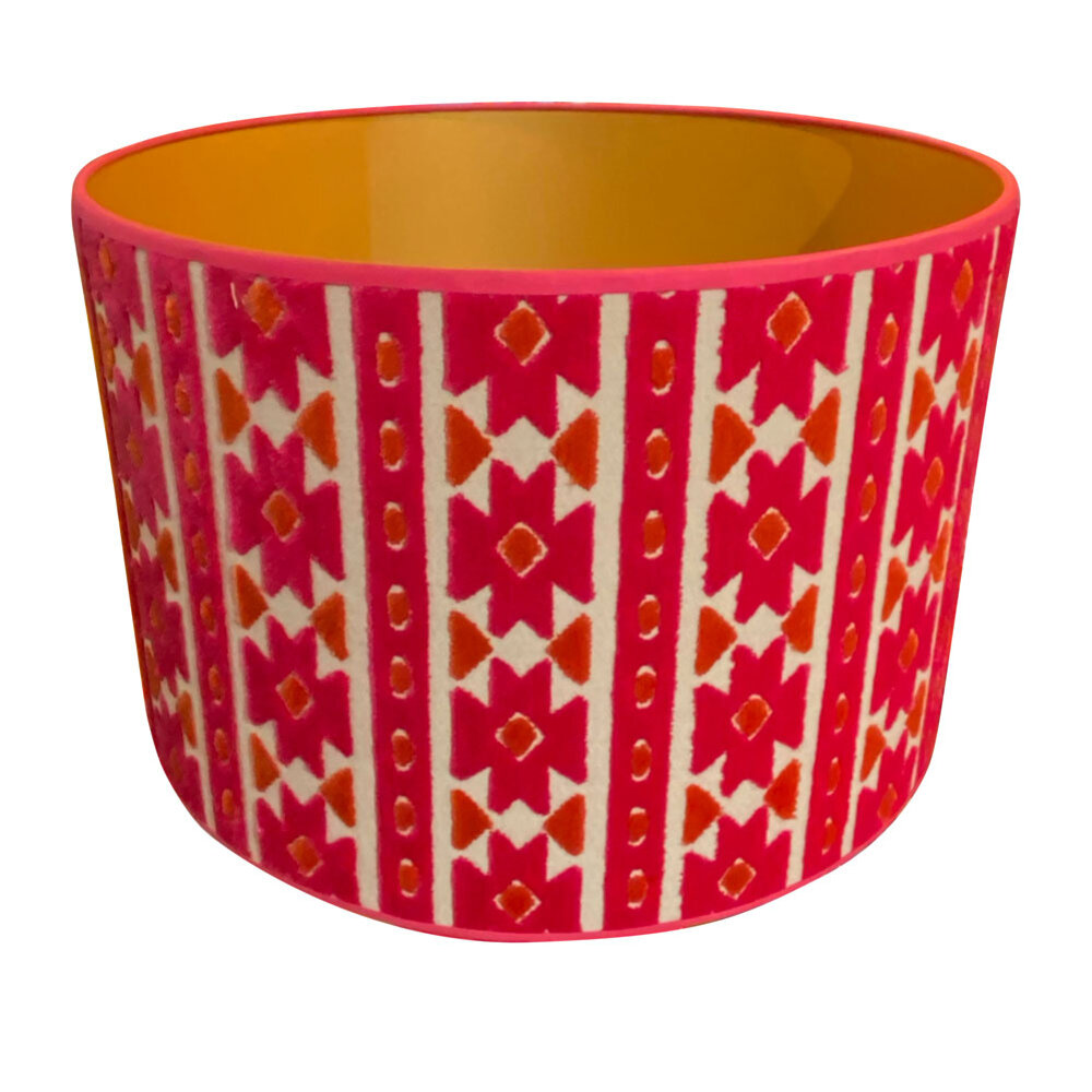 Melting Pot - Handgemaakte Lampenkap Bazaar Fuchsia Oranje op Beige 35x25cm Melting Pot - Handgemaakte Lampenkap Bazaar Fuchsia Oranje op Beige 35x25cm