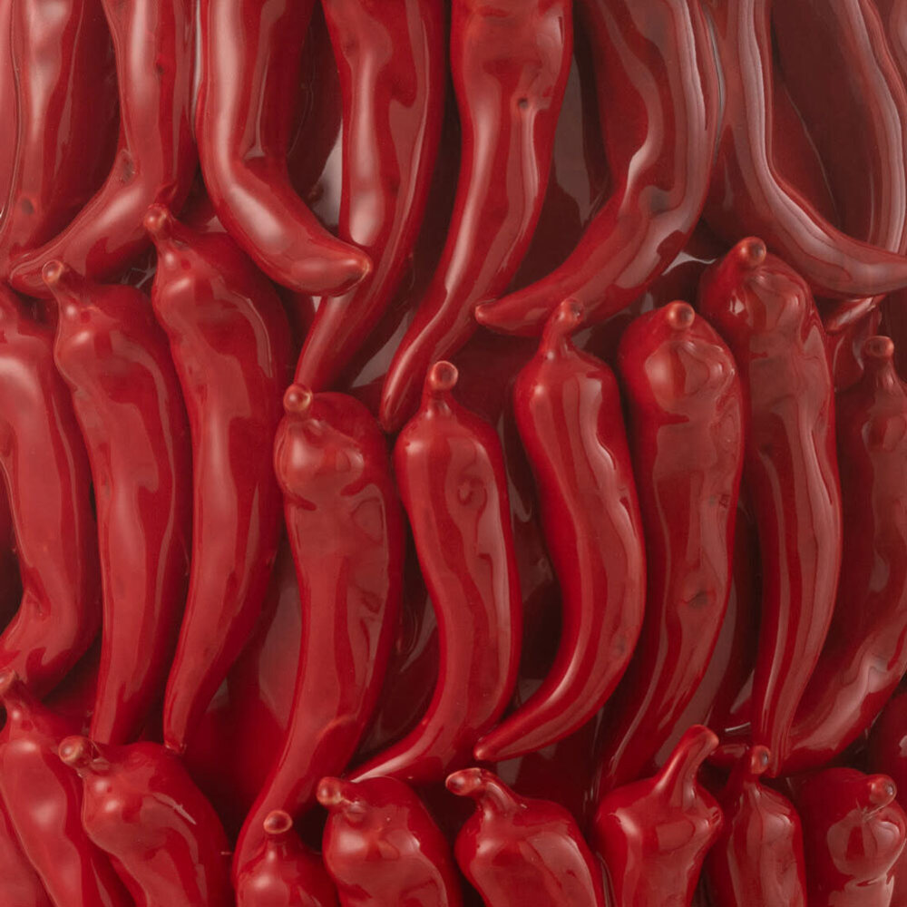 Melting Pot - Vaas Rode Pepers Keramiek XL 33x45cm Melting Pot - Vaas Rode Pepers Keramiek XL 33x45cm