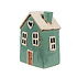 Waxinelichthouder Huisje Groen Keramiek 13x10x18cm Waxinelichthouder Huisje Groen Keramiek 13x10x18cm