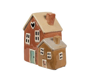Melting Pot - Waxinelichthouder Huisje Brique Keramiek 14x9x15cm Melting Pot - Waxinelichthouder Huisje Brique Keramiek 14x9x15cm