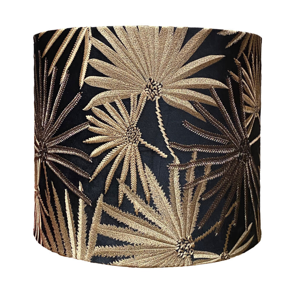 Colmore - Lampenkap Palmen Goud-Brons op Zwart 38x33cm Colmore - Lampenkap Palmen Goud-Brons op Zwart 38x33cm