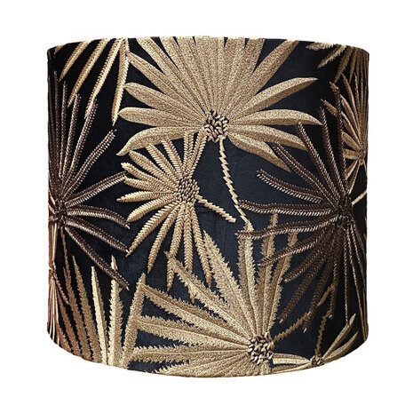 Colmore - Lampenkap Palmen Goud-Brons op Zwart 38x33cm Colmore - Lampenkap Palmen Goud-Brons op Zwart 38x33cm