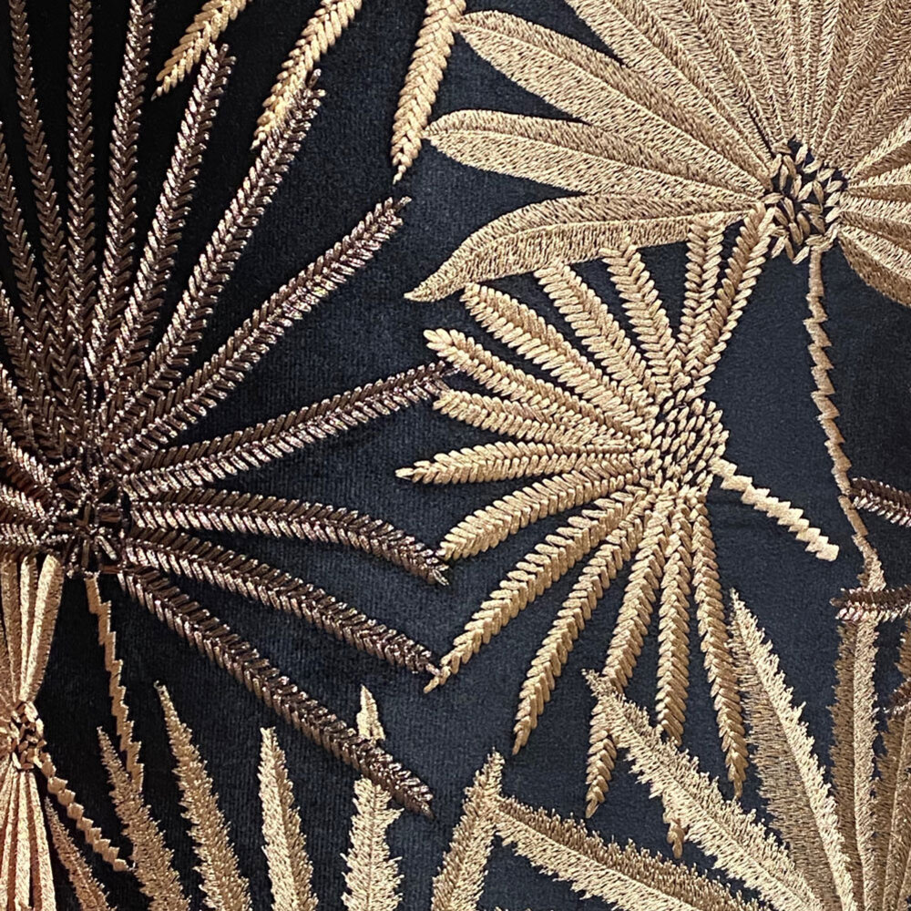 Colmore - Lampenkap Palmen Goud-Brons op Zwart 38x33cm Colmore - Lampenkap Palmen Goud-Brons op Zwart 38x33cm