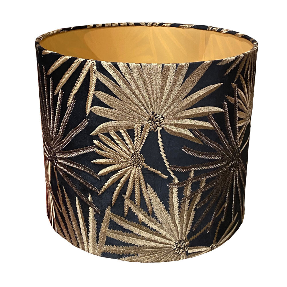 Colmore - Lampenkap Palmen Goud-Brons op Zwart 38x33cm Colmore - Lampenkap Palmen Goud-Brons op Zwart 38x33cm