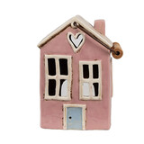 Melting Pot - Waxinelichthouder Huisje Roze Keramiek 16x11x22cm met hengsel Melting Pot - Waxinelichthouder Huisje Roze Keramiek 16x11x22cm met hengsel
