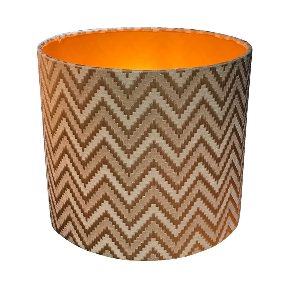 Colmore - Lampenkap Zigzag Brons Beige Creme 38x33cm