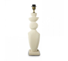 Colmore - Tafel Lamp Voet Gebroken Wit Mango Hout 13x57cm Colmore - Tafel Lamp Voet Gebroken Wit Mango Hout 13x57cm
