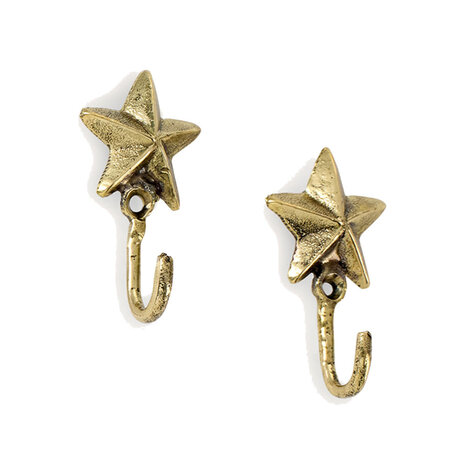 Doing Goods - Wandhaken Supernova Messing 6x4cm Set van 2