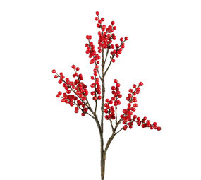 Melting Pot - Kunstbloem Bessen Rood Spray op Tak 81cm Melting Pot - Kunstbloem Bessen Rood Spray op Tak 81cm
