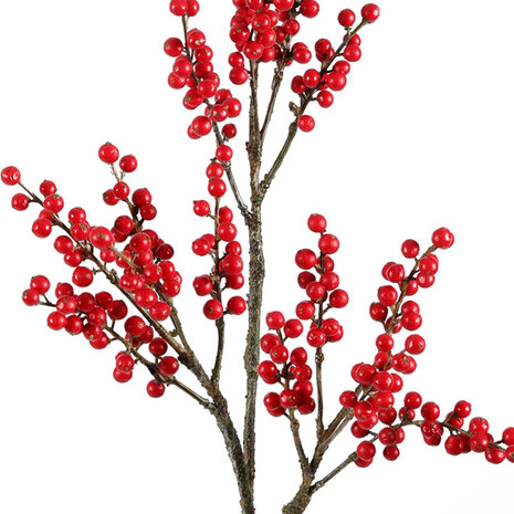 Melting Pot - Kunstbloem Bessen Rood Spray op Tak 81cm Melting Pot - Kunstbloem Bessen Rood Spray op Tak 81cm