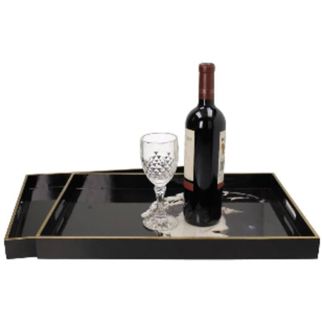 Melting Pot - Dienblad David Zwart-Wit MDF +/-40x30cm