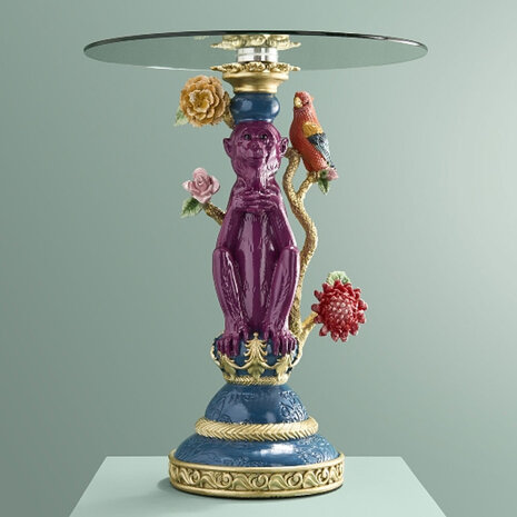 Werns - Bijzettafel Aap Paars Multicolor 40x51cm