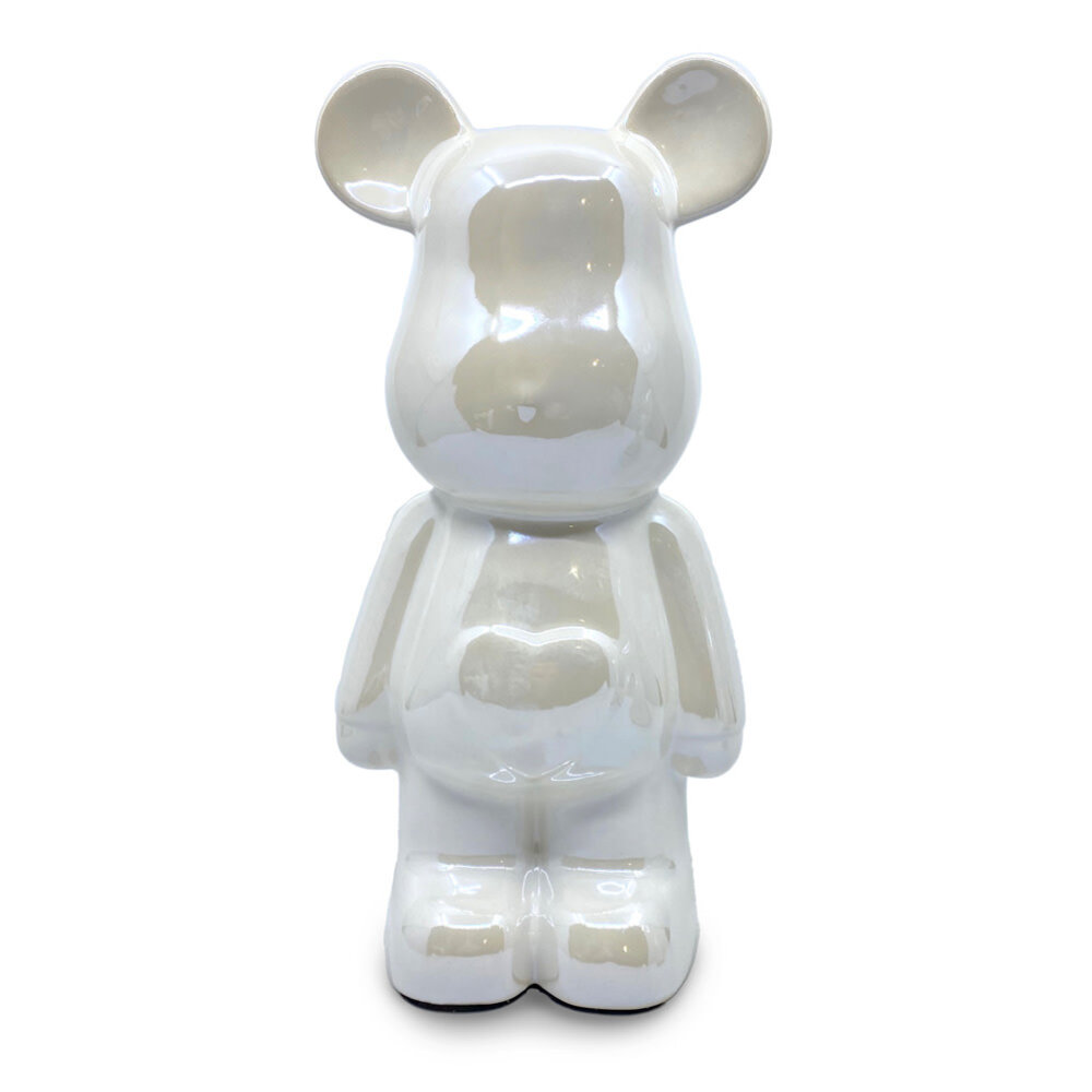Melting Pot - Beeld Design Teddy Beer Glans Wit Keramiek 28cm