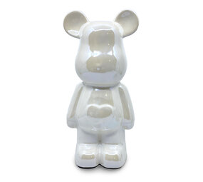 Melting Pot - Beeld Design Teddy Beer Glans Wit Keramiek 28cm Melting Pot - Beeld Design Teddy Beer Glans Wit Keramiek 28cm