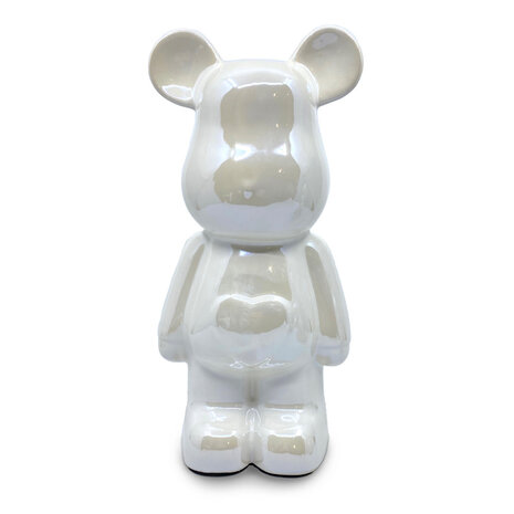 Melting Pot - Beeld Design Teddy Beer Glans Wit Keramiek 28cm