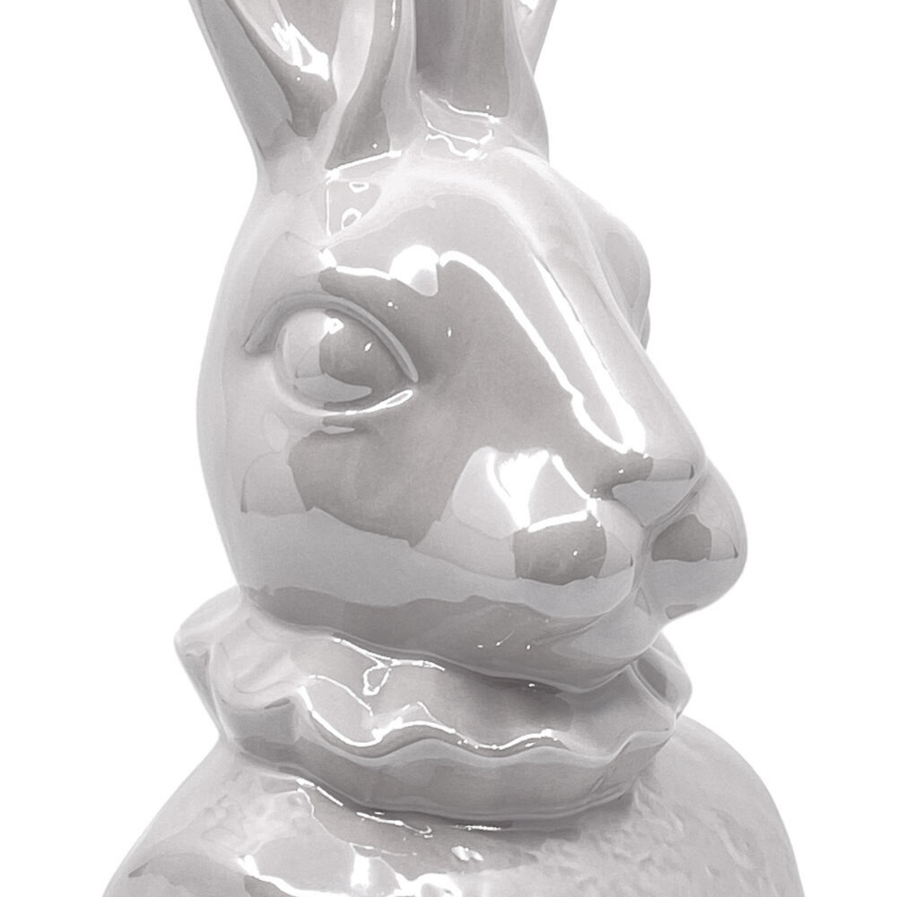 Melting Pot - Beeld Konijn Buste Parelmoer Wit Keramiek 11x24cm Melting Pot - Beeld Konijn Buste Parelmoer Wit Keramiek 11x24cm