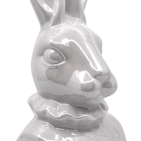 Melting Pot - Beeld Konijn Buste Parelmoer Wit Keramiek 11x24cm Melting Pot - Beeld Konijn Buste Parelmoer Wit Keramiek 11x24cm
