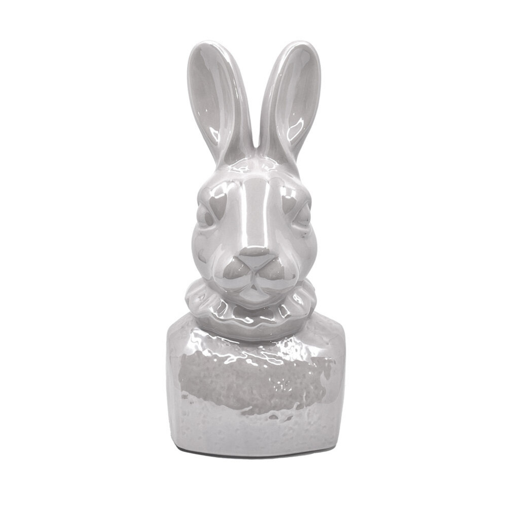 Melting Pot - Beeld Konijn Buste Parelmoer Wit Keramiek 11x24cm Melting Pot - Beeld Konijn Buste Parelmoer Wit Keramiek 11x24cm