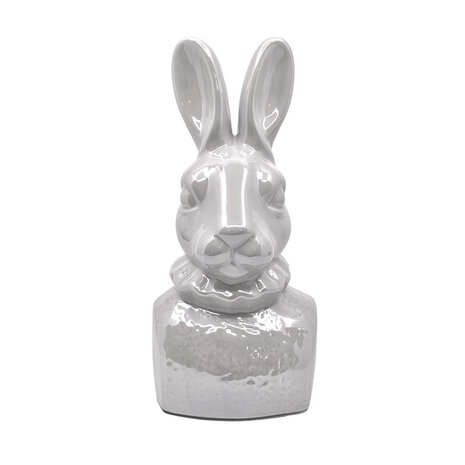 Melting Pot - Beeld Konijn Buste Parelmoer Wit Keramiek 11x24cm Melting Pot - Beeld Konijn Buste Parelmoer Wit Keramiek 11x24cm