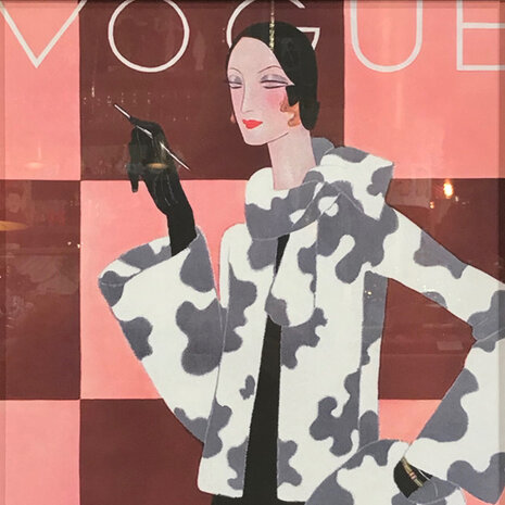Melting Pot - Poster Vogue Lady in Fur Multicolor 42x52cm Ingelijst
