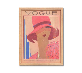 Melting Pot - Poster Vogue Lady with Hat Multicolor 32x42cm ingelijst Melting Pot - Poster Vogue Lady with Hat Multicolor 32x42cm ingelijst
