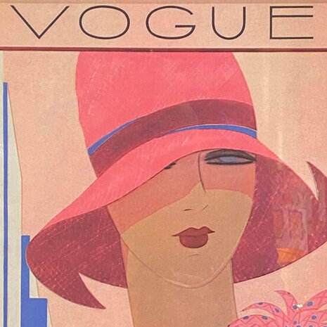 Melting Pot - Poster Vogue Lady with Hat Multicolor 32x42cm ingelijst Melting Pot - Poster Vogue Lady with Hat Multicolor 32x42cm ingelijst