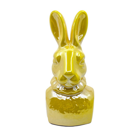 Melting Pot - Beeld Konijn Buste Parelmoer Geel Keramiek 11x24cm
