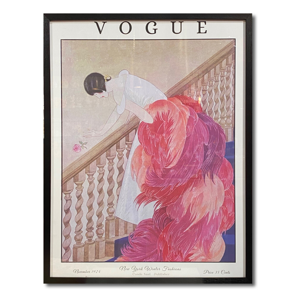 Poster Vogue Lady on Stairs Multicolor 62x82cm ingelijst kopen