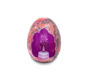 Colmore - Waxinelichthouder Paasei Fuchsia Mozaïek Metaal 12x15cm