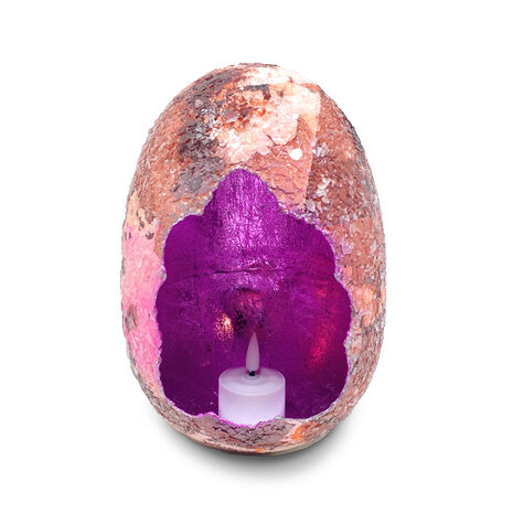 Colmore - Waxinelichthouder Paasei Fuchsia Mozaïek Metaal 14x20cm Colmore - Waxinelichthouder Paasei Fuchsia Mozaïek Metaal 14x20cm