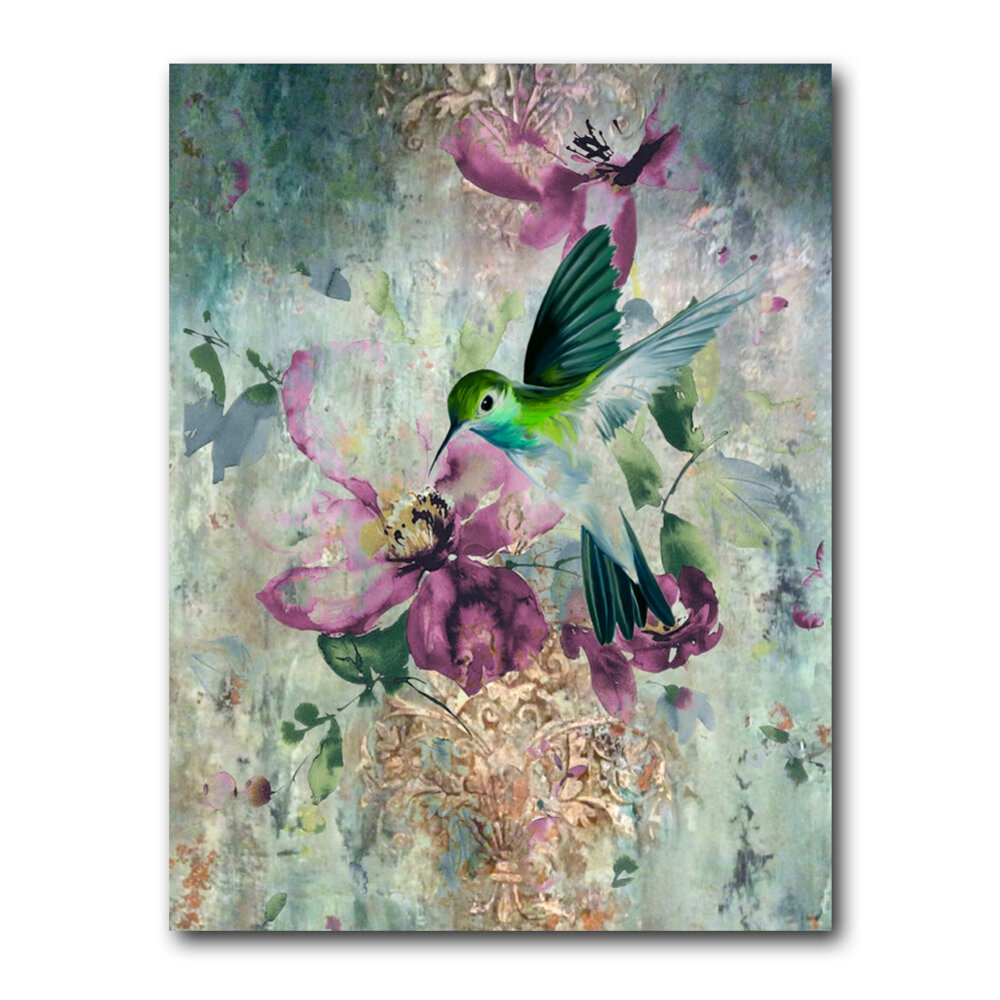 Melting Pot - Schilderij Kolibrie Multicolor op Canvas 60x90cm Melting Pot - Schilderij Kolibrie Multicolor op Canvas 60x90cm