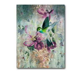 Melting Pot - Schilderij Kolibrie Multicolor op Canvas 60x90cm Melting Pot - Schilderij Kolibrie Multicolor op Canvas 60x90cm