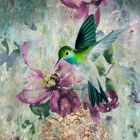 Melting Pot - Schilderij Kolibrie Multicolor op Canvas 60x90cm Melting Pot - Schilderij Kolibrie Multicolor op Canvas 60x90cm