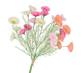 Melting Pot - Kunstbloemen Boeket Klaprozen Multicolor 60cm