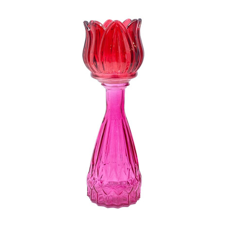 Melting Pot - Vaasje Tulp Pink Mix Glas 7x22cm in 4 kleuren Melting Pot - Vaasje Tulp Pink Mix Glas 7x22cm in 4 kleuren
