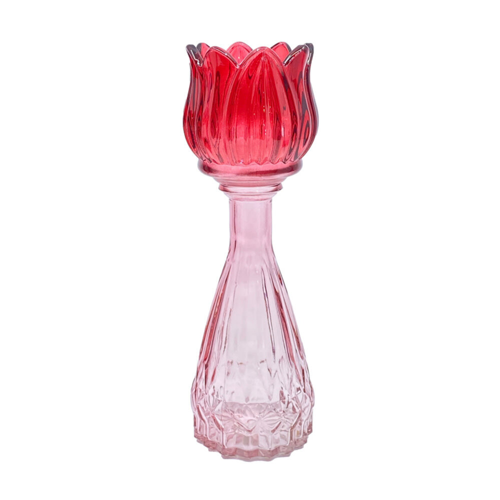 Melting Pot - Vaasje Tulp Pink Mix Glas 7x22cm in 4 kleuren Melting Pot - Vaasje Tulp Pink Mix Glas 7x22cm in 4 kleuren