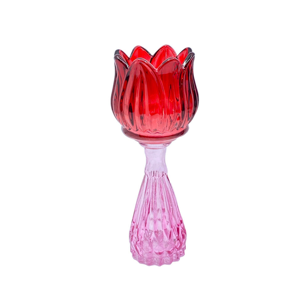 Melting Pot - Vaasje Tulp Pink Mix Glas 7x18cm in 4 kleuren Melting Pot - Vaasje Tulp Pink Mix Glas 7x18cm in 4 kleuren