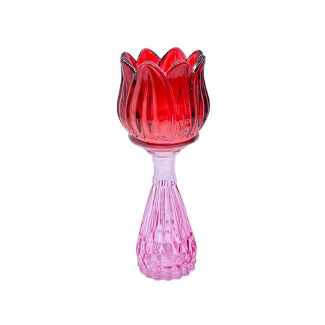 Melting Pot - Vaasje Tulp Pink Mix Glas 7x18cm in 4 kleuren Melting Pot - Vaasje Tulp Pink Mix Glas 7x18cm in 4 kleuren