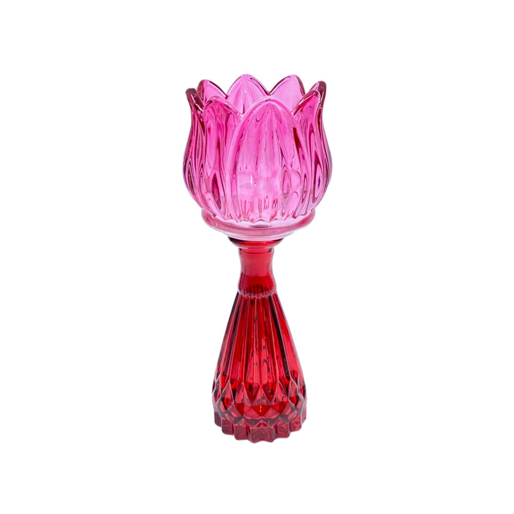 Melting Pot - Vaasje Tulp Pink Mix Glas 7x18cm in 4 kleuren Melting Pot - Vaasje Tulp Pink Mix Glas 7x18cm in 4 kleuren
