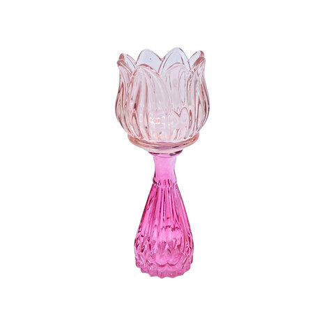 Melting Pot - Vaasje Tulp Pink Mix Glas 7x18cm in 4 kleuren Melting Pot - Vaasje Tulp Pink Mix Glas 7x18cm in 4 kleuren