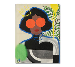 Melting Pot - Schilderij Lady with Orange Sunglasses op Canvas 75x100cm Melting Pot - Schilderij Lady with Orange Sunglasses op Canvas 75x100cm