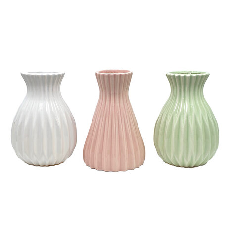 Melting Pot - Vaasje Mila Keramiek 12x17cm in 3 kleuren Melting Pot - Vaasje Mila Keramiek 12x17cm in 3 kleuren