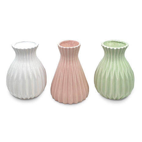 Melting Pot - Vaasje Mila Keramiek 12x17cm in 3 kleuren Melting Pot - Vaasje Mila Keramiek 12x17cm in 3 kleuren